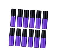 Mikinona 12 Piezas botellas de vidrio con ruedas balsamo labiales fijador labial kolog balsamos labiales bálsamos labiales rodillo de perfumes rodillo de aceite esencial Púrpura