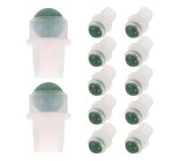 Mikinona 12 Piezas Repuesto Bolas Rodillo de Jade Verde Natural para Botellas de Aceites Esenciales, Accesorios Roll-on sin Fugas, Compatibles para Aromaterapia y Cuidado Personal Portátil