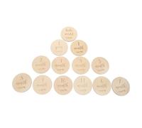 Mikinona 13 Piezas Tarjetas Madera Niña Crecimiento Milestone Natural Diseño para Fotos Primer Año Recién Nacido Regalo