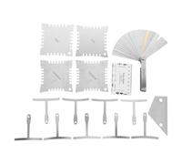 Mikinona 17 Galgas de Espesores para Guitarra: Herramientas de Mantenimiento con Regla de Radio para La Acción de Las Cuerdas Y Bajo, Kit de Cuidado de Herramientas de Luthier para Estudio de