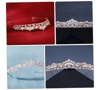 Mikinona 1pieza De Novia Rosa Dorado Adorno De Fiesta y Accesorio De Boda Diadema Decorativa Para Celebraciones