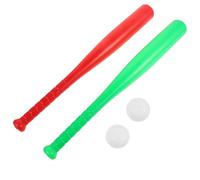 Mikinona 2 Juegos de Bate de Béisbol de Juguete para Pequeños Entrenamiento al Aire Libre Plástico Seguro sin Rebabas Colores Rojo y Verde Ligero y Fácil de Transportar para Patio y