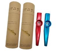 Mikinona 2 Juegos Kazoos Metálicos para Adultos Instrumentos Musicales Fáciles de Aprender Acopañamiento para Guitarra Ukulele y y Azul