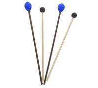 Mikinona 2 Pares Baquetas de Percusión para Marimba y de Lengua Mango Arce Resistente Cabezal de Goma y Bola de Hilo para Práctica y Interpretación Musical