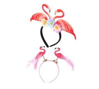 Mikinona 2 Pcs Tocados de Flamencos Diademas de Fiesta Accesorios para Pelo Fiestas Tropicales Luau Playa Cumpleaños Reutilizables