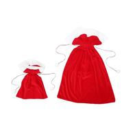 Mikinona 2 Piezas Bolsa de Regalo Navidad Unidades Sacos Santa Terciopelo Rojo con Cordón Cierre Rápido Capacidad Espaciosa para Fiestas y Envoltorio Regalos Versátil