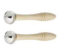Mikinona 2 Piezas campanas de mano para personas mayores instrumentos musicales organos musicales campanas de apretón de manos palo de campana juguete timbre de servicio para escritorio