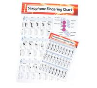 Mikinona 2 piezas Chart de Acordes para Saxofón Guía de Entrenamiento para Principiantes y Avanzados Papel Estucado Grueso Duradero con Impresión Clara Recurso Educativo para Teoría