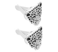 Mikinona 2 piezas Clip Ambientador Coche con Cabeza de Leopardo Plateada Difusor de Aroma para Ventilación Accesorio Metálico con Cristales Diseño Creativo y Fácil Instalación para