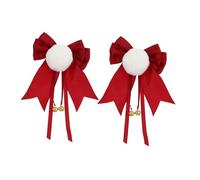 Mikinona 2 Piezas horquilla de lazo azul estilo lazos para el cabello para niñas pequeño arco moños accesorios Ventana de pelo decorativo Central de pelo de chicas tela rojo