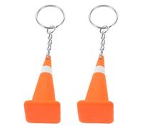 Mikinona 2 Piezas Llavero Mini Cono Tráfico Encanto de Carretera Creativo para Llaves Colgante Divertido para Mochilas Bolsos y Decoración del Coche