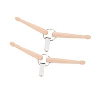 Mikinona 2 Piezas Mini Drumstick Keychains Wood Double Drum Stick Holder Percussion Music Key Rings For Drummers Accessories
