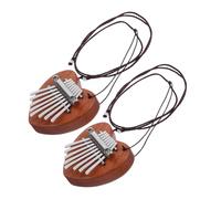 Mikinona 2 piezas Mini Piano de Pulgar Tonos con Diseño de Corazón Kalimba Portátil y Colgante con Cordón Instrumento Musical para Principiantes y Regalo Creativo
