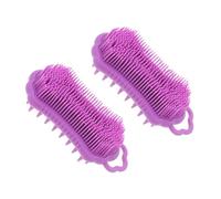 Mikinona 2 Piezas Peine De Champú Cepillo Para El Cuero Cabelludo Masajeando Limpiador Exfoliante Azul Cepillo Para Fregar Masajeador De Cabello Cuero Cabelludo Ducha Gel De Sílice Violeta