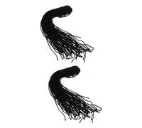 Mikinona 2 Piezas Pequeñas Sucias Accesorios Para Rastas Pelucas De Diadema Peluca Trenzada Teme Extensiones De Cabello Humano Rastas Largas Black Alambre De Alta Temperatura