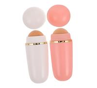 Mikinona 2 Piezas Rodillo Facial Absorbente de Aceite Volcánico Control Duradero Portátil para Sensible Unidades Blanco y Rosa