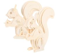 Mikinona 2 Piezas Rompecabezas de Madera para Educativo de Ensamblaje Manual Figuras Realistas de Animales Ardilla Juguetes Interactivos de Ingenio para Desarrollo Infantil