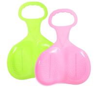 Mikinona 2 Piezas Tablas de Deslizamiento para Placas de Snowboard de Plástico Toboganes Resistente para Nieve Hierba y Arena con Asa Antideslizante y Seguro para Exterior