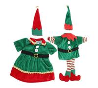 Mikinona 2 Piezas Tapa de Botella de Vino Elfo para Navidad Etiquetas Durante la Noche decoración Vestido de Botella Decoraciones de Botellas Delicada Tapa de Botella Tela no Tejida Verde