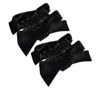 Mikinona 2 Piezas Tocado de lazo cabello chicas clips pasadores de pelo para niñas pasadores a presión para mujer clip de de caballo pasadores para niñas lazo de pelo negro tela Black