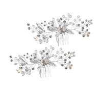 Mikinona 2 piezas Tocado de Novia con Cristales Accesorios Elegantes para Cabello Clips Decorativos para Bodas Diademas Multifuncionales para Novias y Niñas