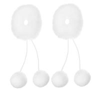 Mikinona 2 Piezas Unidades Coleteros Suaves con Pompón Lazos para Cabello Mullidos Accesorios Cómodos para Peinados Infantiles Elásticos Resistentes y Esponjosos Blanco
