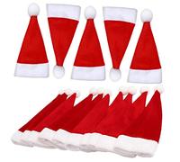 Mikinona 25piezas Funda para Botella De Vino Navideña De Sombreros De Papá Noel Portacubiertos y Decoración para Fiestas Navideñas Mini Gorros De Santa para Botellas De Vino