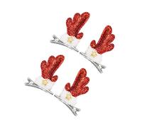 Mikinona 2pares Diademas De Navidad Cuernos De Reno Para Niño Niña De Clips De Pelo Brillantes Accesorios De Fiesta Para Niñas De Navidad Adorables