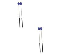Mikinona 2pares Mallets De Marimba De Percusión Cabeza Redonda Dura De Hilo De Azul Mango Haya Para Uso Interior y Exterior Para Principiantes y Músicos Intermedios