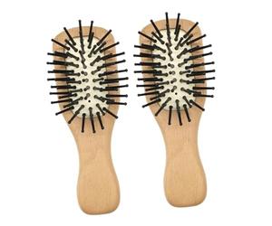 Mikinona 2piezas Cepillo Beter Mini Peine De Masaje Para Pelo Cepillo De Cerdas De Bambú