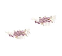 Mikinona 2piezas Diadema De Cristales Para Novia Peina De Boda Aleación De Brillo Accesorios De Pelo Para Bodas y Color