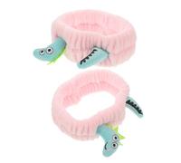 Mikinona 2piezas Diademas Suaves de Dinosaurio para Baño Fiestas y Rutinas Faciales Lindas Diademas de Dibujos Animados para Mujeres