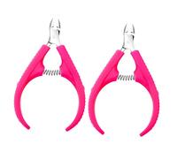 Mikinona 2piezas Plastico Mango Alicate Acero Inoxidable Cortacutículas Unidades Con Recubrimiento Antideslizante Para Manicura Profesional y Pedicura Pies y Manos