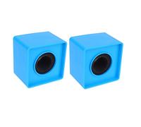 Mikinona 2piezas Soporte Micrófono Entrevista Abs Cubo Square Forma Bandera Logotipo Para Micrófono Profesional Televisión Mesa