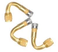Mikinona 3 Adaptadores de Extensión de Válvula de Neumático Acero Ángulo de 45° Dorado Compatibles Coche Motocicleta y Camión para Inflado Fácil y Prolongación de Válvula