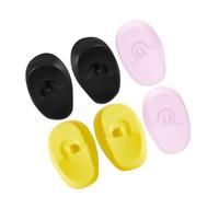 Mikinona 3 Pares de Orejeras de Silicona Reutilizables para Teñir el Cabello, Auditivos Impermeables en Negro, Amarillo y Violeta Claro, Accesorios para Kit de Tinte y Cuidado Profesional