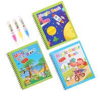 Mikinona 3 Piezas Cuadernos para Pintar Infantiles Libros de Dibujo Reutilizables con Acuarela Mágica para Estudiantes Bloc de Pintura DIY con Patrones Variados
