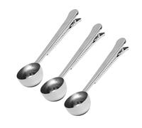 Mikinona 3 piezas Cucharas Medidoras Inoxidable con Clip para Café Leche Polvo y Multifuncionales y Resistentes la Corrosión para Cocinas