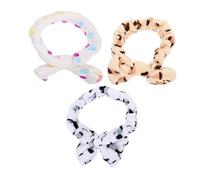Mikinona 3 Piezas Diademas de Maquillaje Lavado Facial Moño Accesorios Elásticos Cuidado con Colores Surtidos con Animal Print