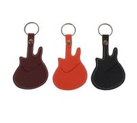 Mikinona 3 Piezas Estuche Porta Púas de Guitarra PU con Organizador Portátil para Púas Llaves y Tarjetas Compatible con Guitarras Acústicas y Eléctricas de Negro Marrón Naranja
