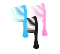 Mikinona 3 piezas Peine de Dientes Anchos para Cabello Rizado y Grueso Herramienta de Peluquería para Masaje y Desenredar Casa y Salón Diseño Suave Antienredos Acabado y Práctico Colores