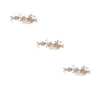 Mikinona 3 Piezas Tocado De Boda Peine De Pelo De Hoja De Flor Peine De Novia Accesorios Para El Cabello De La Boda Accesorios Para El Cabello De Flores De Flores Para Mujer Golden