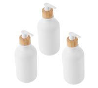 Mikinona 3piezas Botella De Limpieza De Rellenables Bomba De Pet Color Blanco Mate Para Baño Cocina y Salón