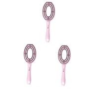 Mikinona 3piezas Peine De Masaje Cabelludo De Plástico Masajeador Ergonómico Para Mujeres Estimulación De Circulación Sanguínea Diseño Antideslizante Color Rosa