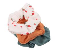 Mikinona 3piezas Scrunchies De Tela Para Cabello Lazos De Cereza Creativos Accesorios Para Coletas Color Aleatorio Para Niñas y Mujeres