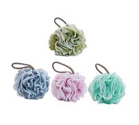 Mikinona 4 Bolas de Baño de Malla Exfoliantes para Ducha, Cuerda para Colgar, Elimina Keratina y Grasa, Adecuado para Familias y Viajeros
