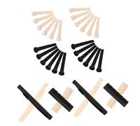 Mikinona 4 Juegos Puentes Cejillas y Clavijas para Guitarra Acústica y Folk Juego Plástico Resistente para Reemplazo de Puente y Clavijas Adecuado para Mantenimiento y Mejora de Sonido