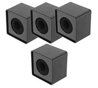 Mikinona 4 Micrófonos De Entrevista Soporte De Estación De Bandera Cuadrada Negro, Cubo Logotipo Para Prensa y Reportajes, Paquete De 4 Unidades Para Uso Profesional Entrevistas