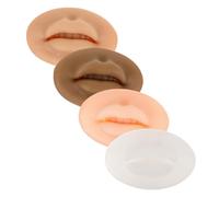 Mikinona 4 Piezas Modelo de de labios tridimensional. tatuajes piel falsa aplicación de brillo de labios artificial cuero falso Accesorios practicar la piel 5d gel de sílice