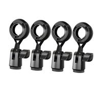 Mikinona 4 piezas Pinzas de Micrófono con Rotación de Grados Soporte Resistente con Conector de Rosca Estándar y Adaptador para Micrófonos de Escritorio Reuniones Podcasts y Videollamadas